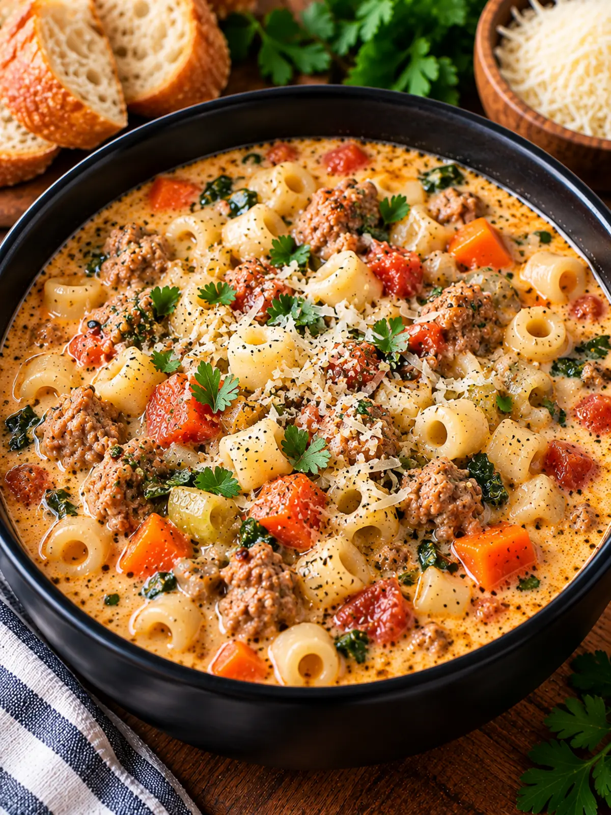 Creamy Parmesan Italian Sausage Soup with Ditalini Pasta — final beauty