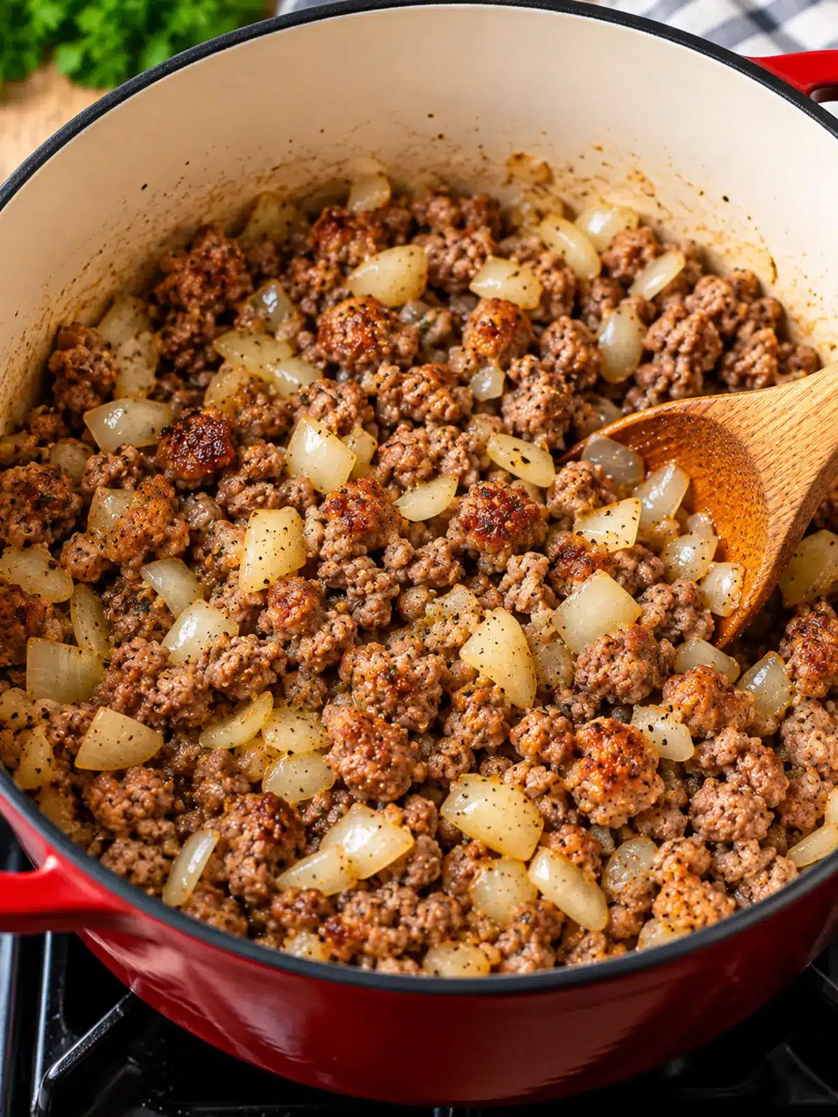 Creamy Parmesan Italian Sausage Soup with Ditalini Pasta — process