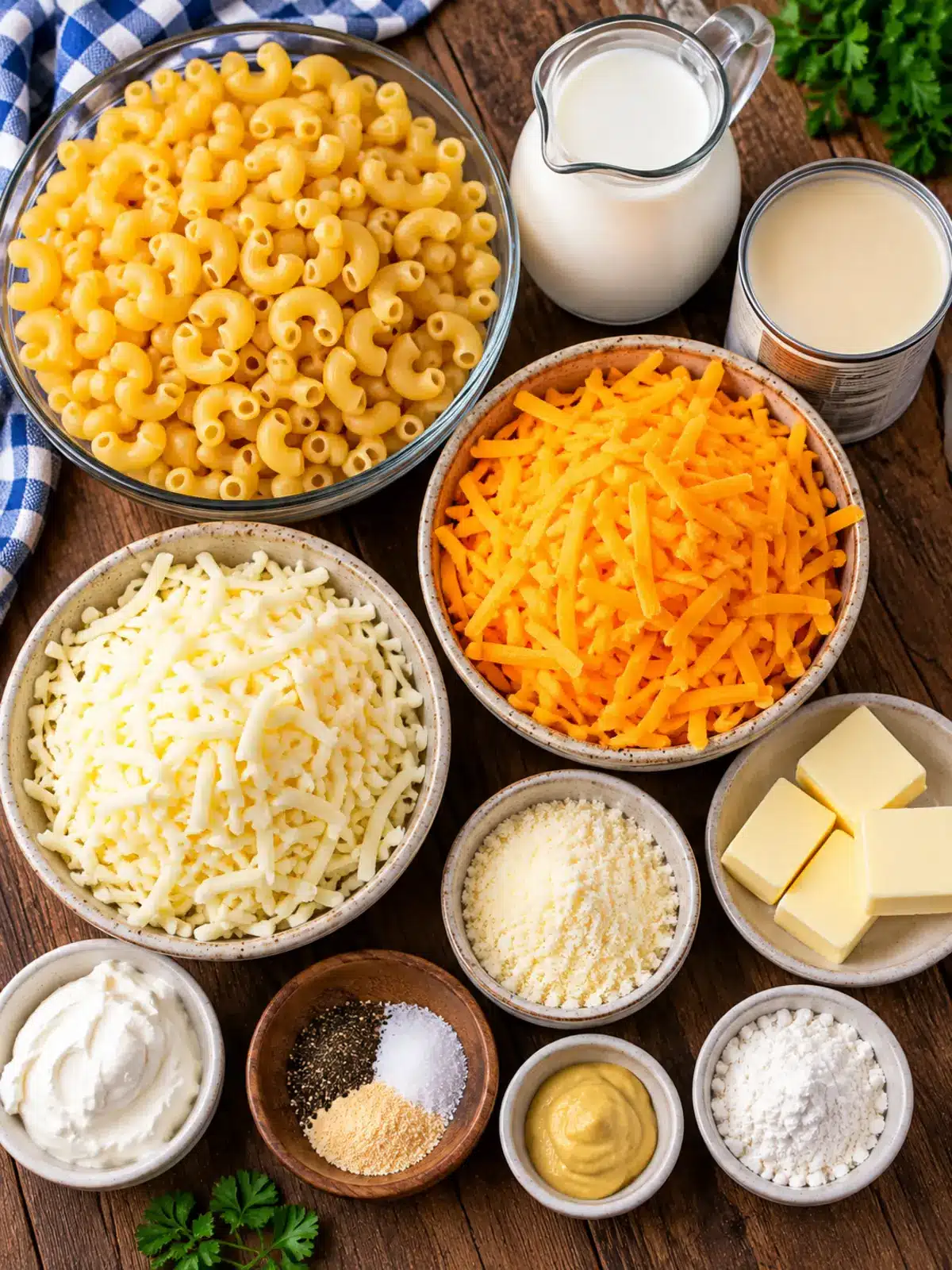 Crockpot Mac and Cheese for a Creamy Dinner — ingredients flat lay