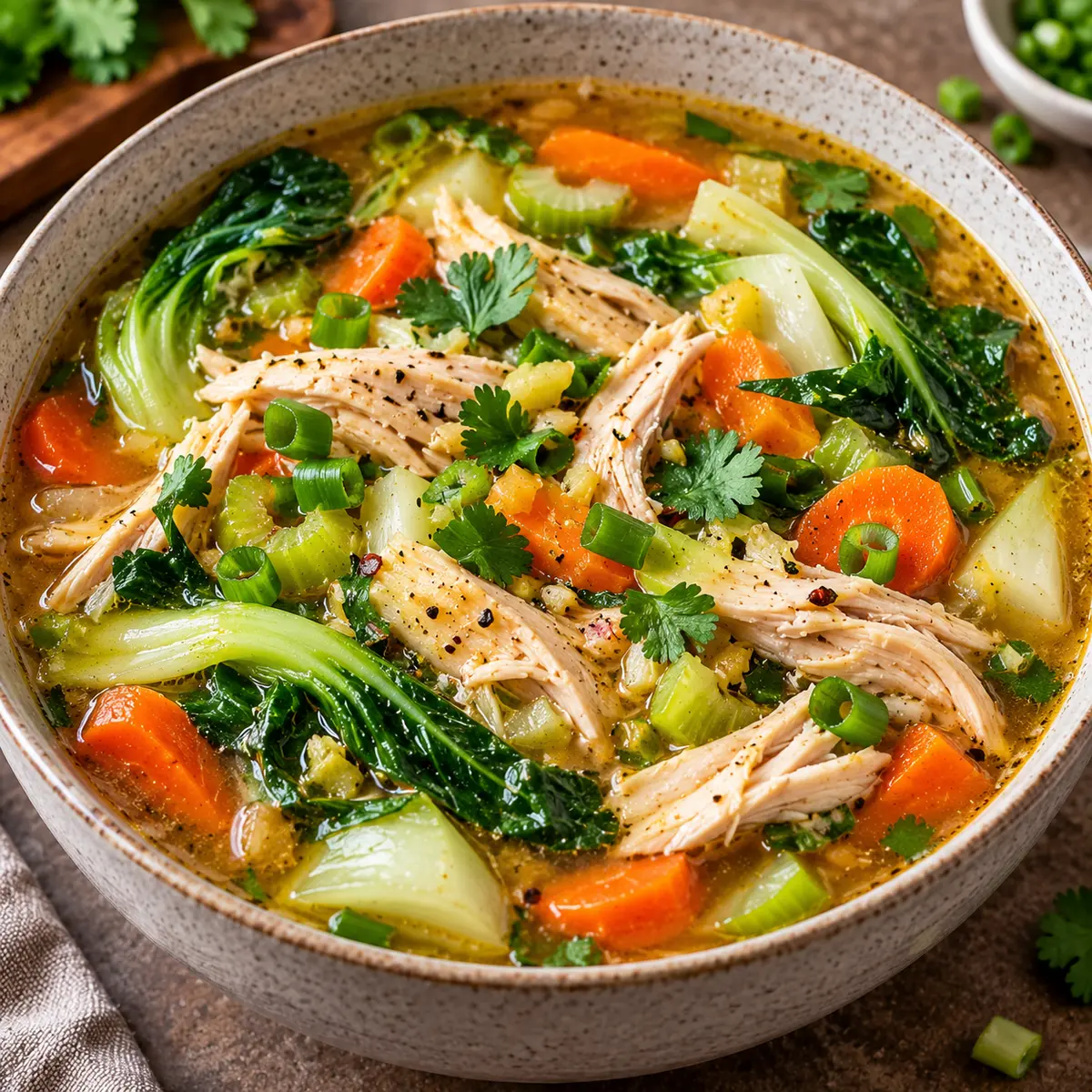 Gingery Chicken Soup with Bok Choy - A Comforting Meal — featured