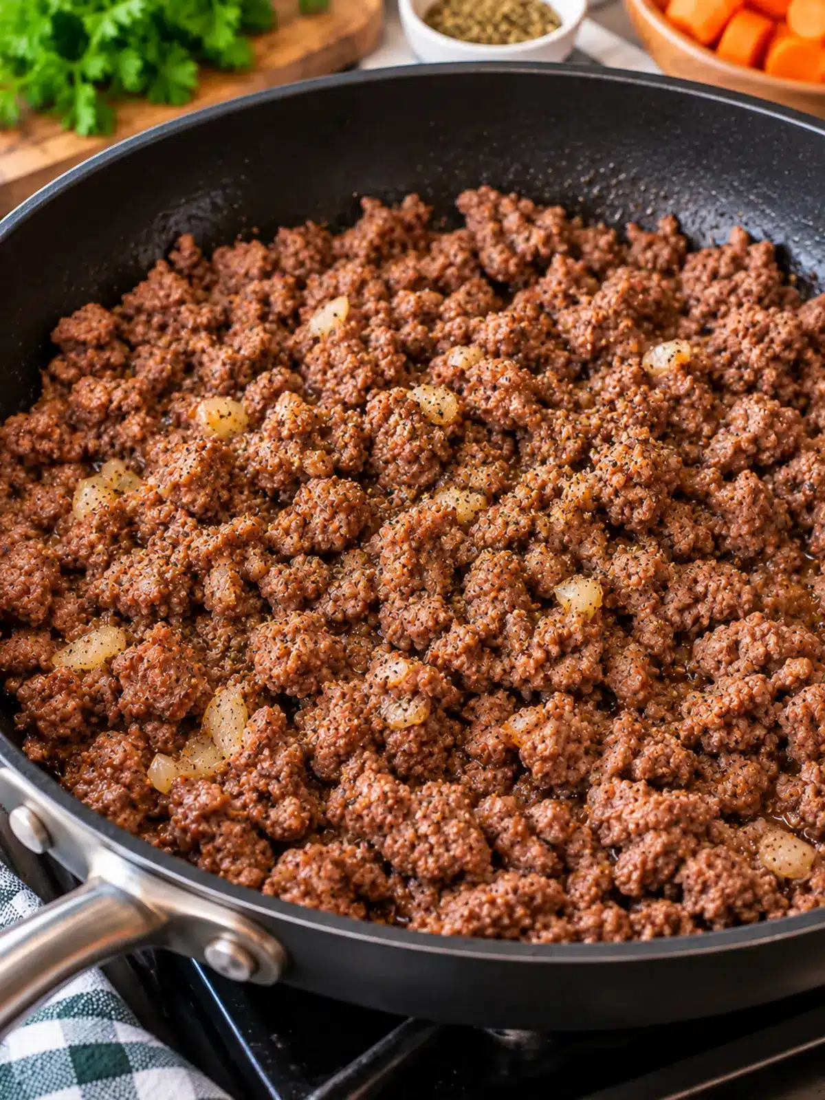 Hearty Hobo Dinner in a Slow Cooker — browning the beef