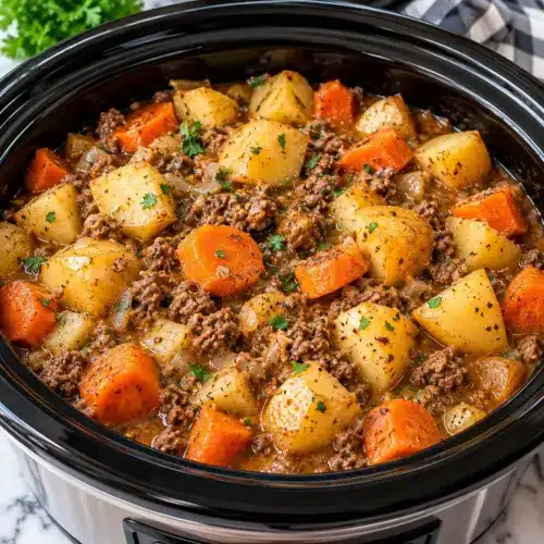 Hearty Hobo Dinner in a Slow Cooker — featured
