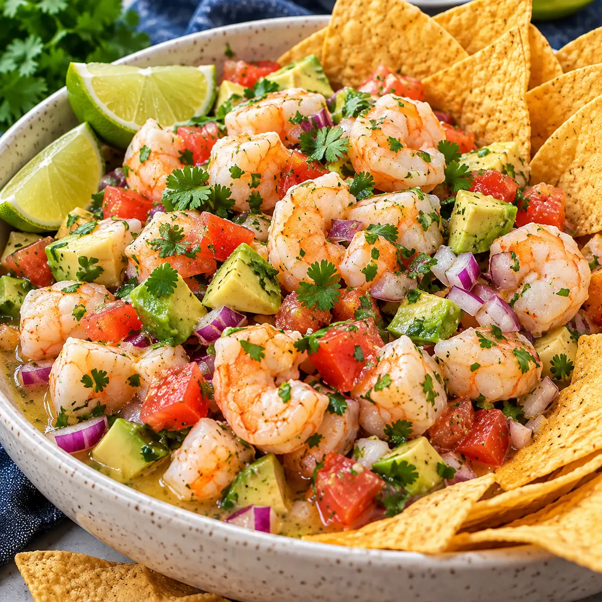 Lime Shrimp Ceviche for Party Snacks — featured