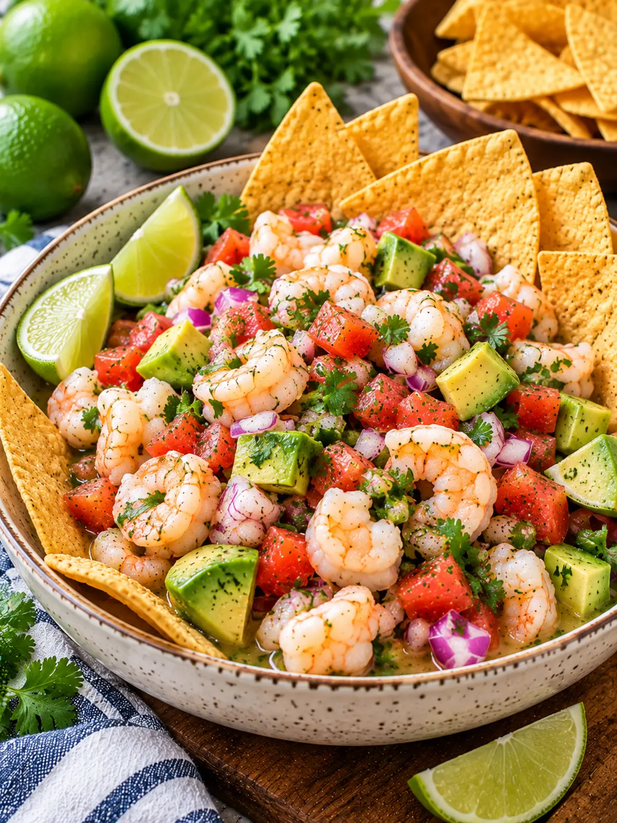 Lime Shrimp Ceviche for Party Snacks — final beauty and serving image