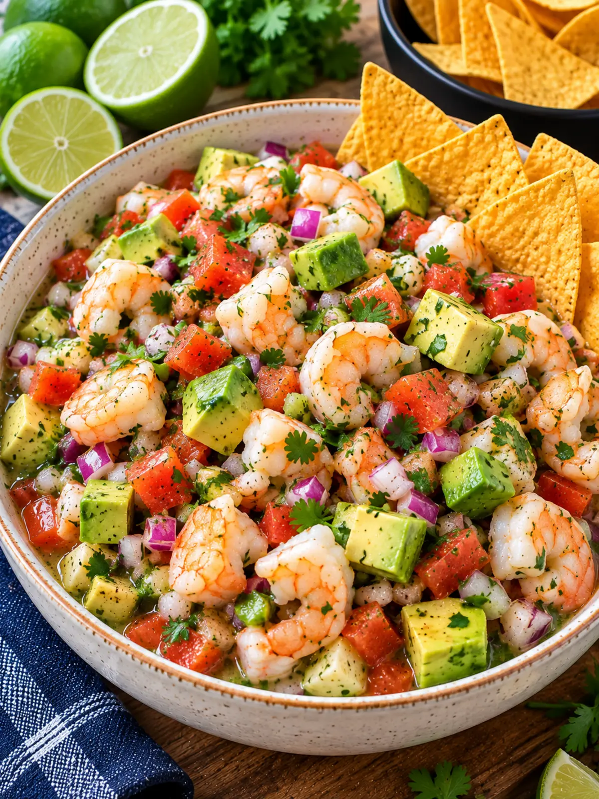 Lime Shrimp Ceviche for Party Snacks — finished dish showcase