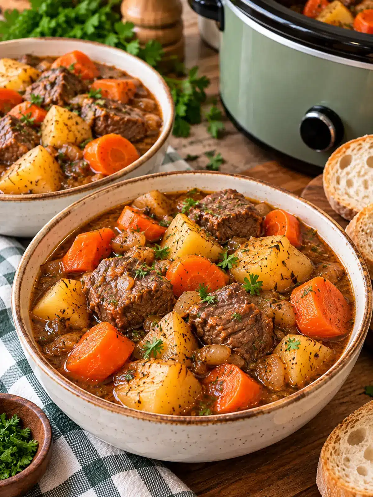 Slow Cooker Beef Stew Recipe — finished dish