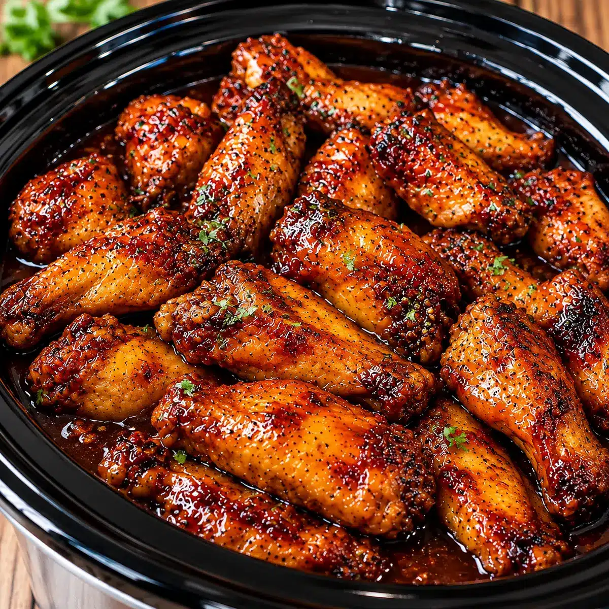 Slow Cooker Wings with Honey Barbecue Sauce — featured
