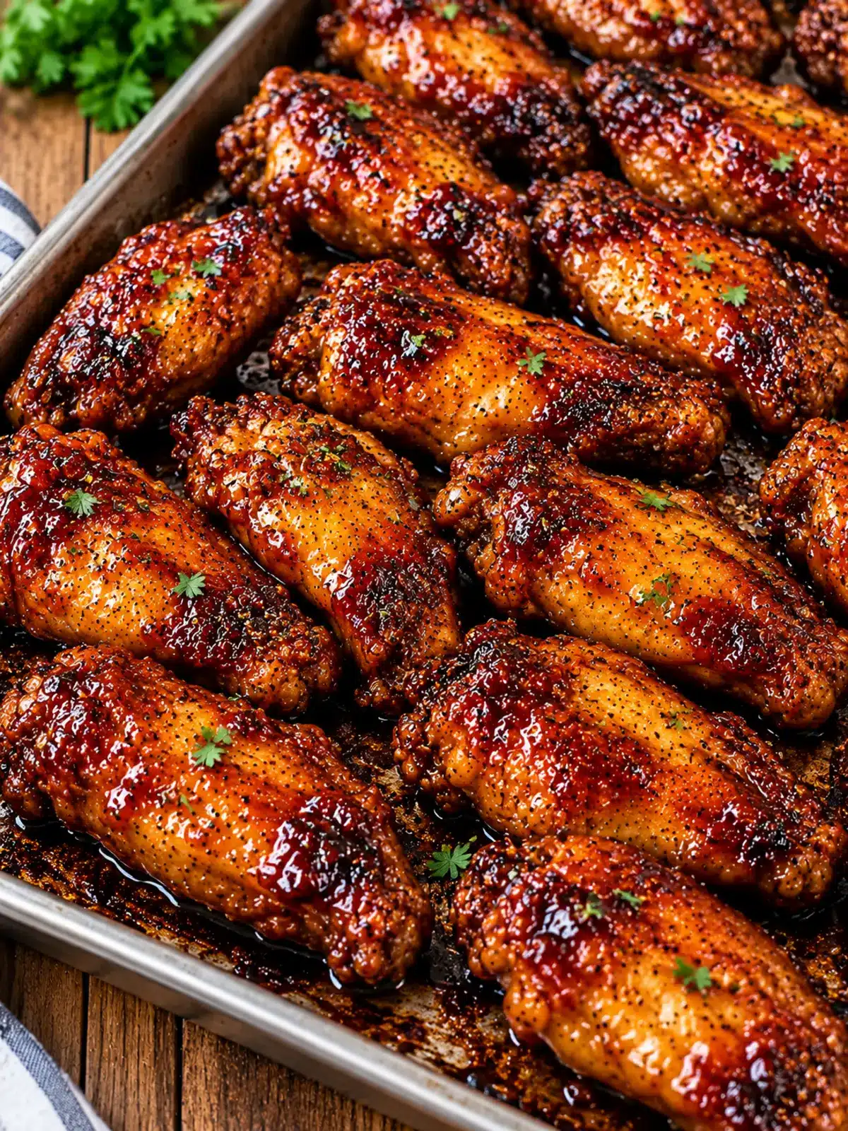Slow Cooker Wings with Honey Barbecue Sauce — final glazed wings